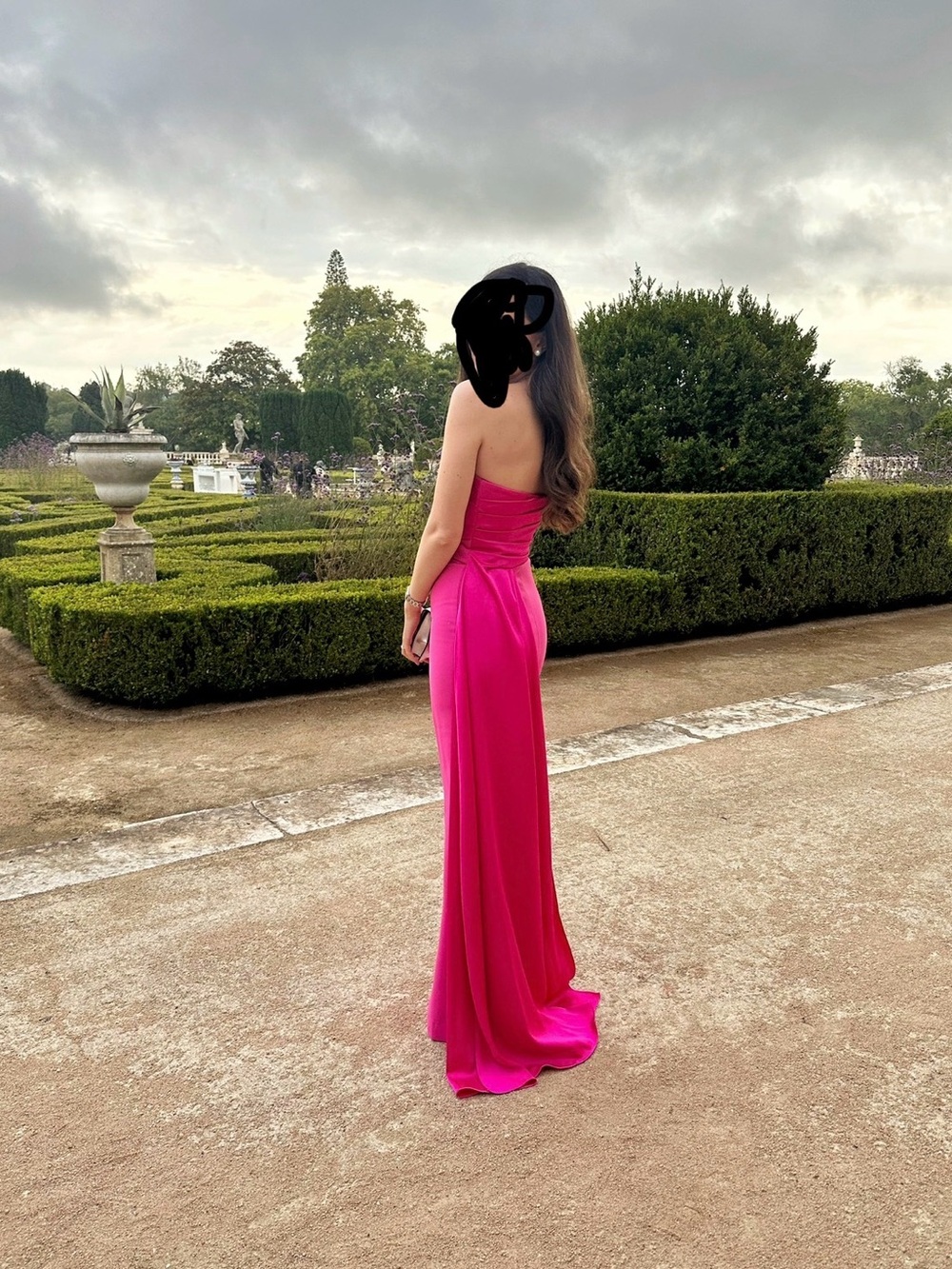 NBD Strapless Hot Pink Satin-Bodice Maxi Dress - Picture 4 of 5